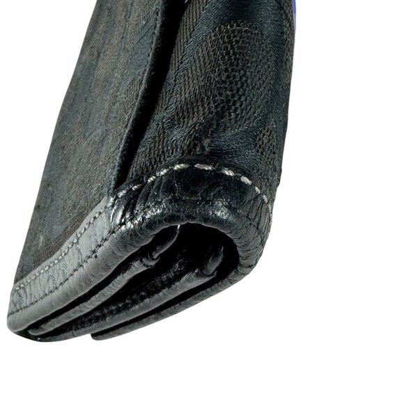 COPY - Coach Black Canvas Leather Trim Small Credit Card/Coin Bifold Wallet - Picture 5 of 12